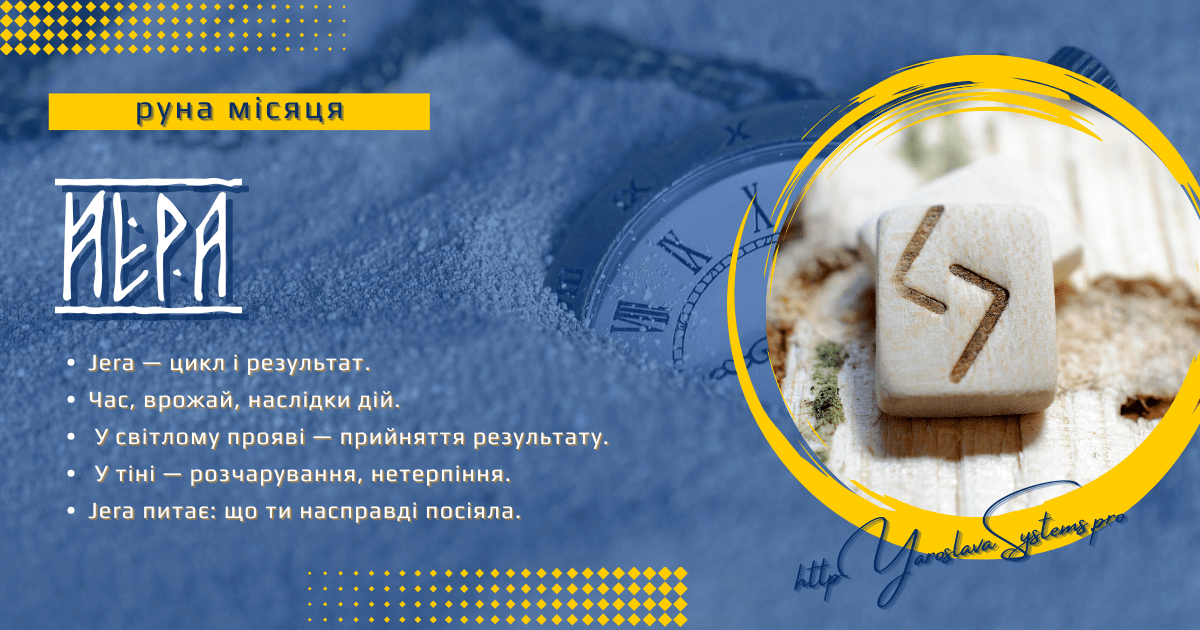 Jera — руна місяця | Час, цикл і результат