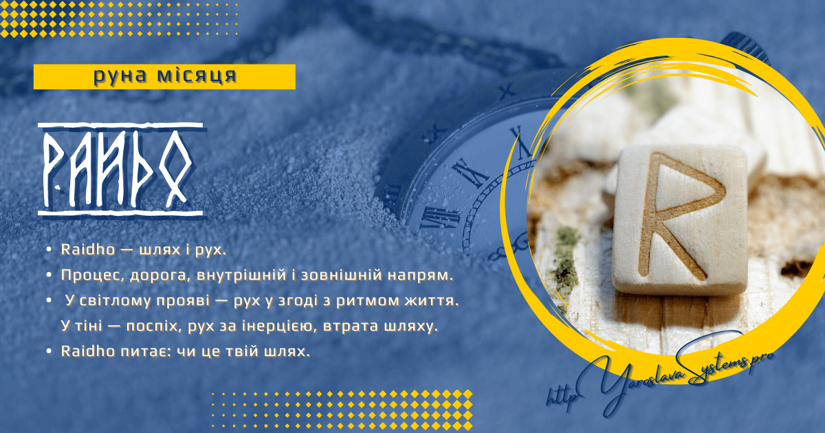 Raidho — руна місяця | Шлях, ритм і рух